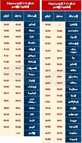 جداول القطارات (2)