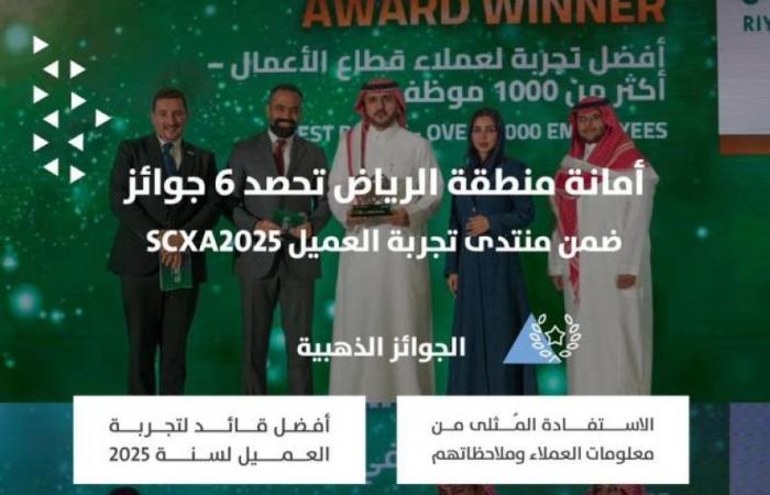 أمانة الرياض تحصد (6) جوائز في مؤتمر جائزة تجربة العميل 2025