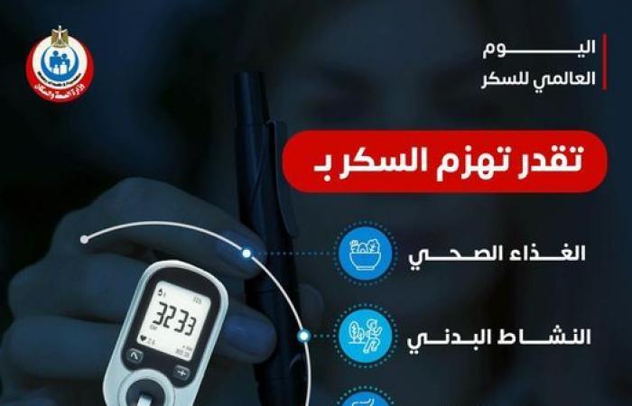 بمناسبة اليوم العالمي للسكر..  وزارة الصحة: إزاي تقدر تهزم السكر ؟