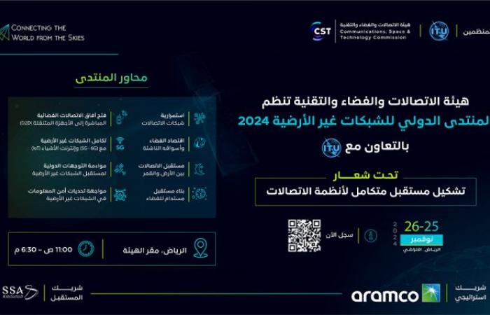 تنطلق غدا أعمال المنتدى الدولي للشبكات غير الأرضية 2024 في الرياض