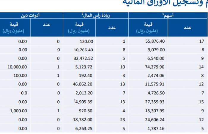 هيئة السوق المالية تصدر النشرة الإحصائية للربع الثالث من 2024