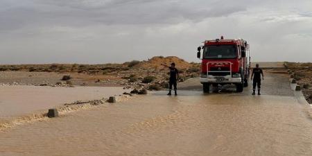 انقطاع حركة المرور على الطريق الجهوية 206 الرابطة بين مدينتي قبلي ودوز جراء ارتفاع منسوب وادي المعمر