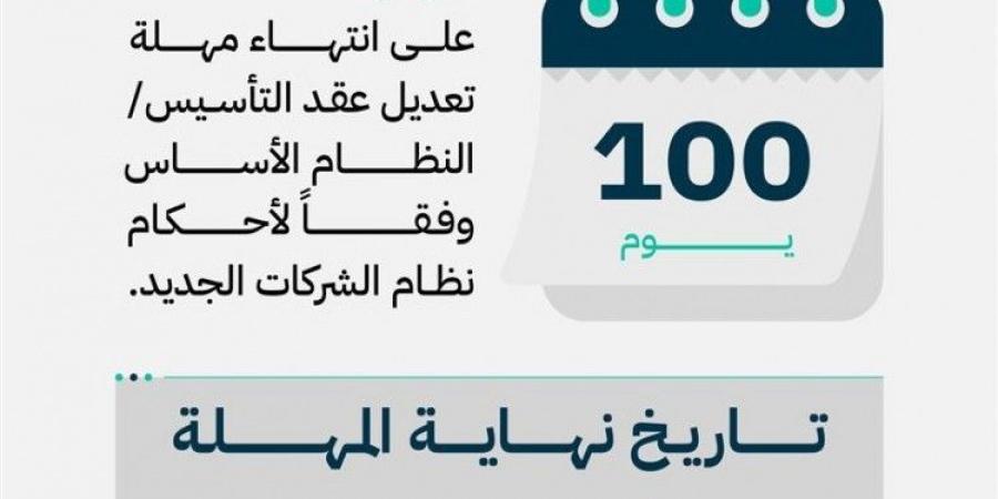 (التجارة): 100 يوم متبقية على مهلة تعديل عقد التأسيس / النظام الأساس للشركات