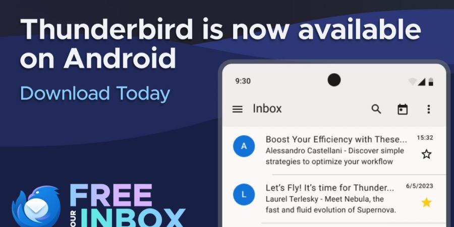 بعد سنوات طويلة.. موزيلا تطرح تطبيق البريد “ثندربيرد” لأجهزة أندرويد